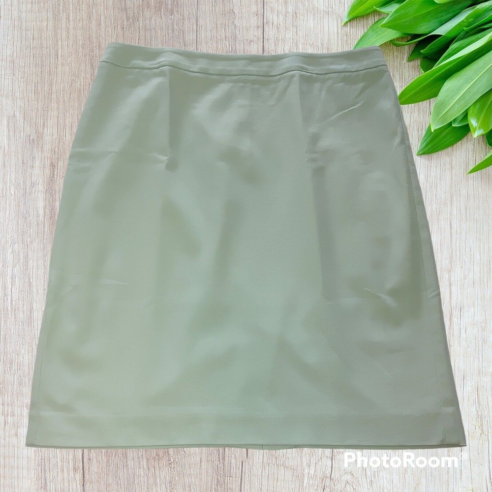 Cabi Straight Skirt Size 6 Knee Length Black Zip Light Blue Cotton Spandex - Picture 1 of 9